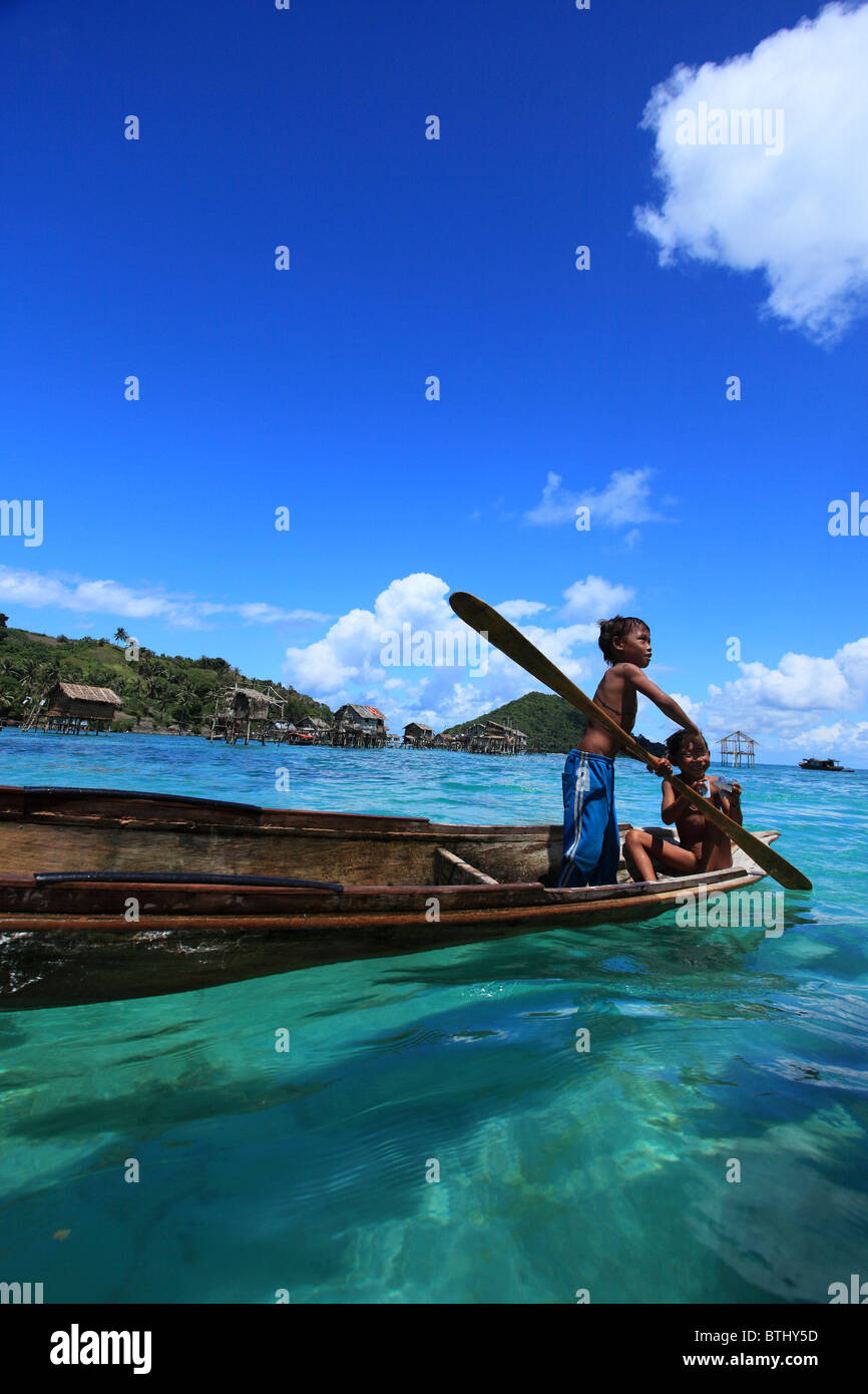 The sea gypsy of Bohey Dulang, Semporna Sabah Stock Photo