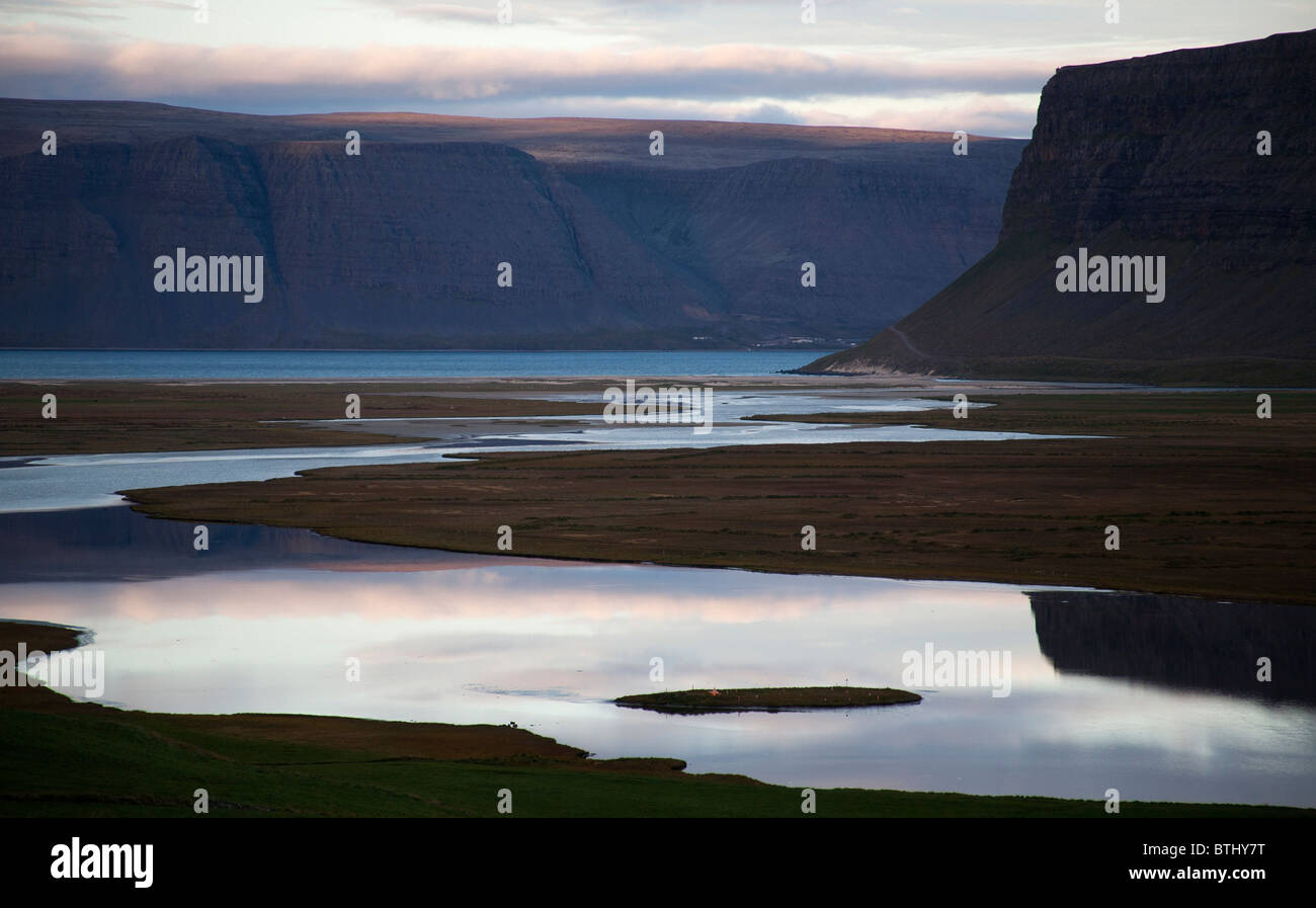 North West Iceland Reflections Stock Photo