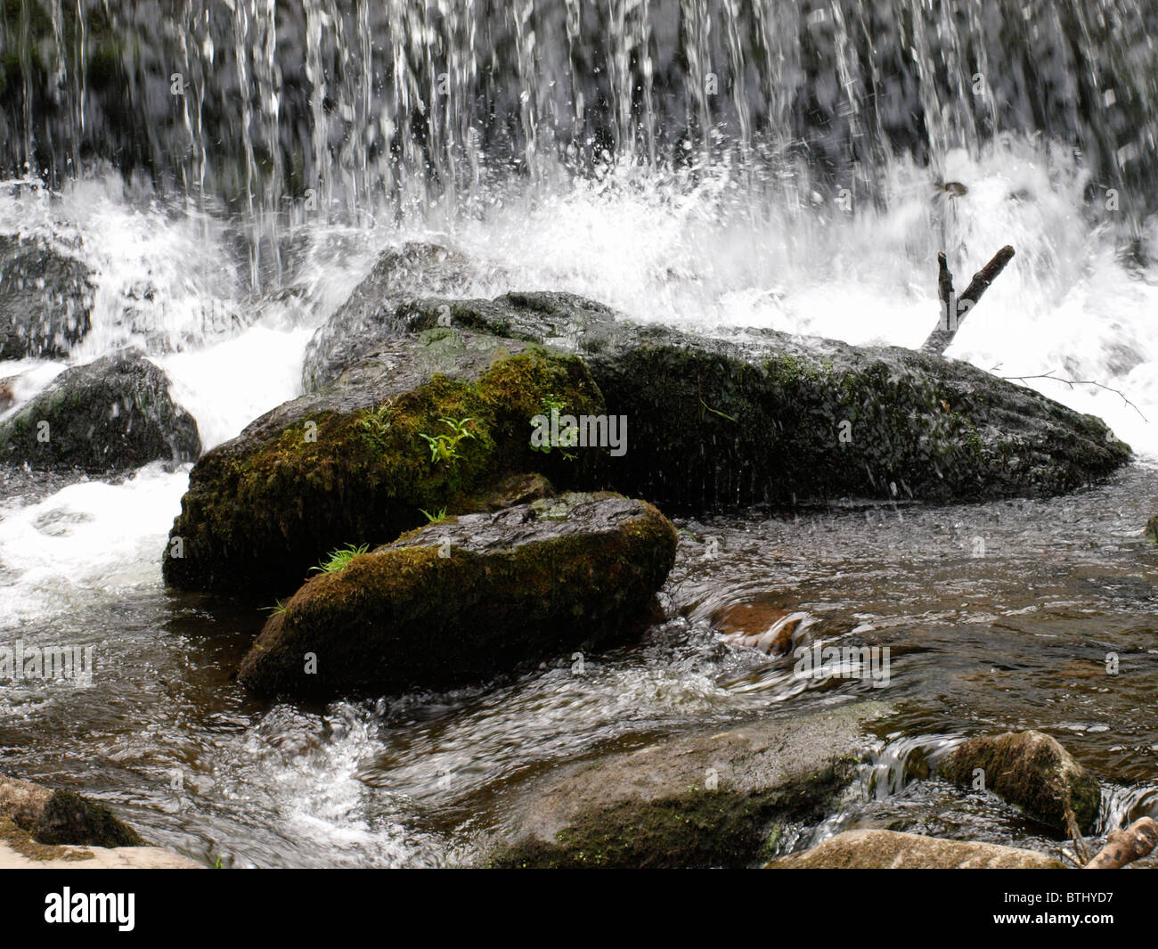 Waterfall on the river, UK Stock Photo