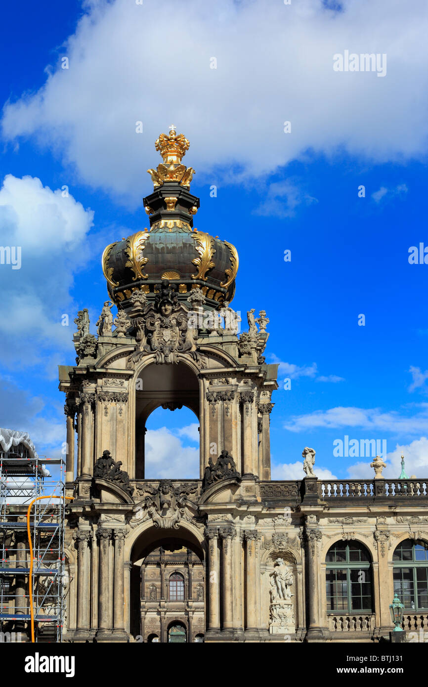 The Zwinger, Crown Gate (Kronentor), Dresden, Saxony, Germany Stock Photo
