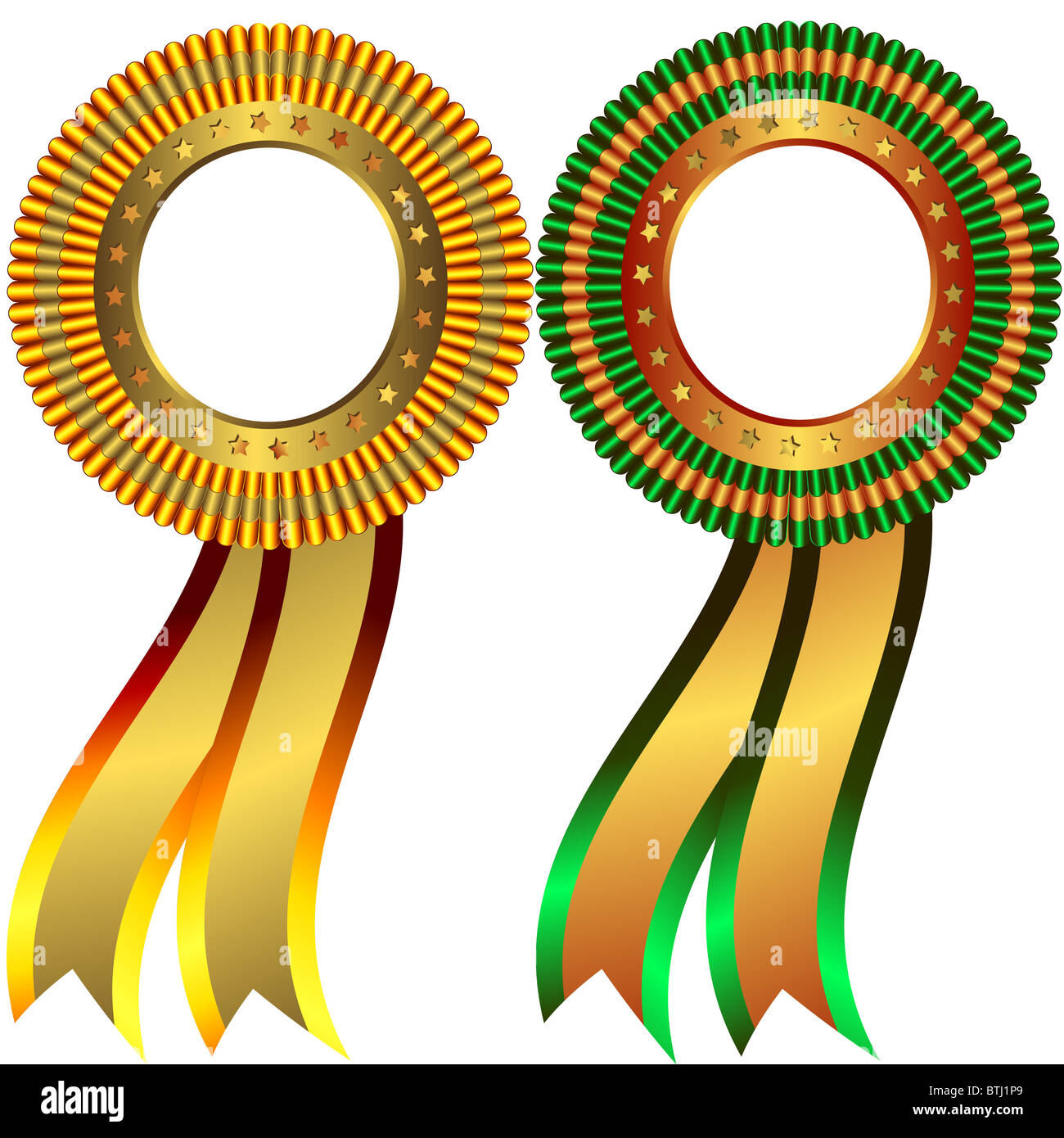 Set of gold and bronze medals Stock Photo Alamy