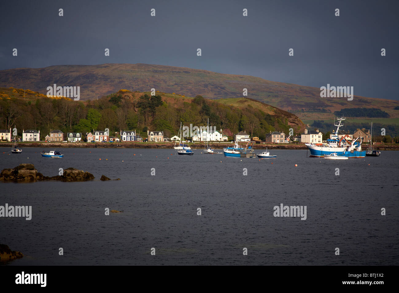 Views of the Seafront at Millport on the Isle of Cumbrae, off the coast of Largs Ayrshire, Scoltland Stock Photo