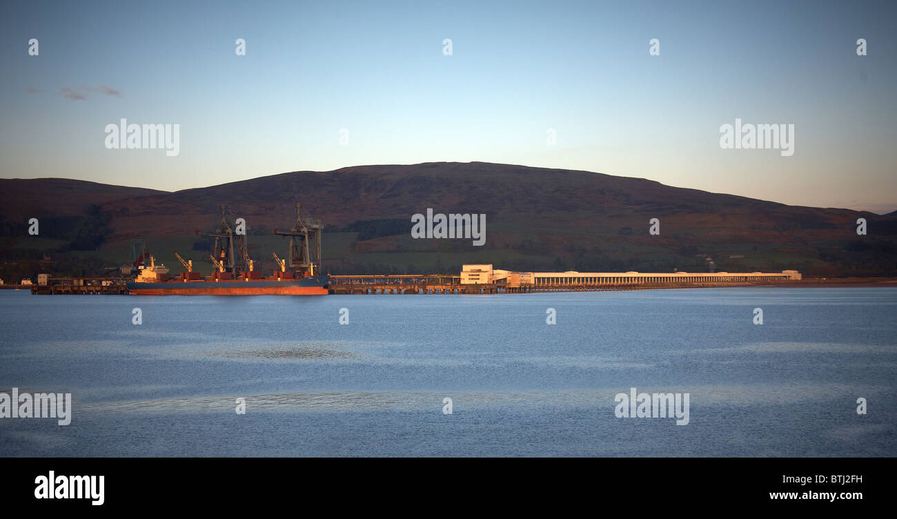 Hunterston Coal Terminal. Deep water port, Largs coast Ayrshire, Scotland Stock Photo