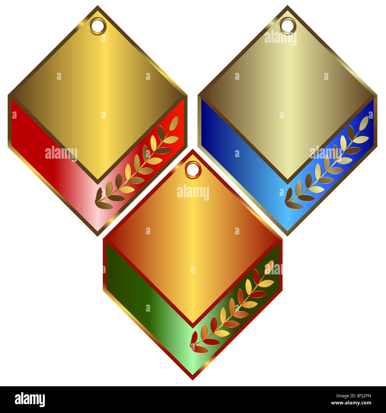 Gold, silver and bronze banners Stock Photo Alamy