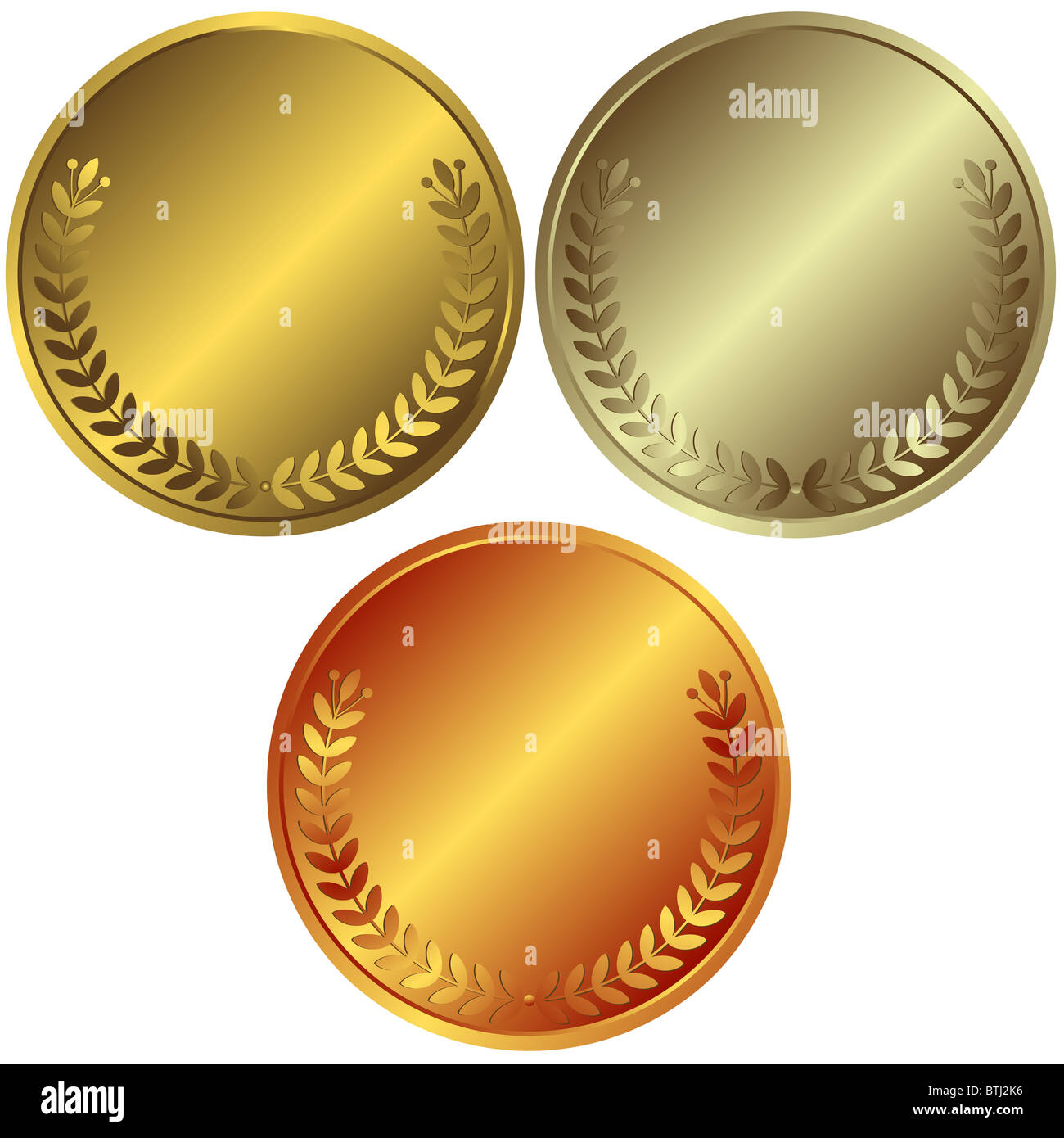 Gold, silver and bronze medals Stock Photo Alamy