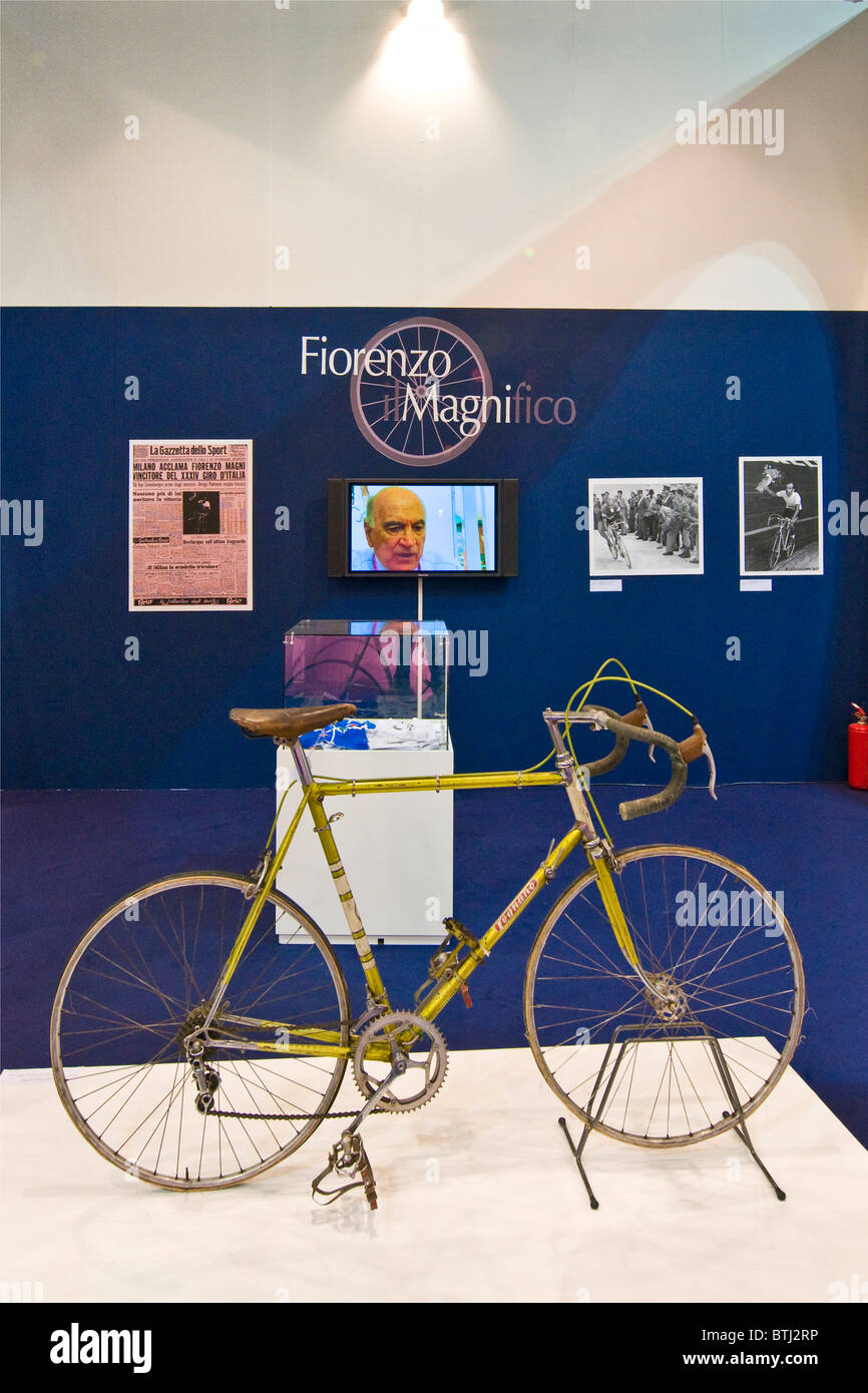 Cycling museum, Exibition bicycle and motorcycle, Milan 2010 Stock Photo