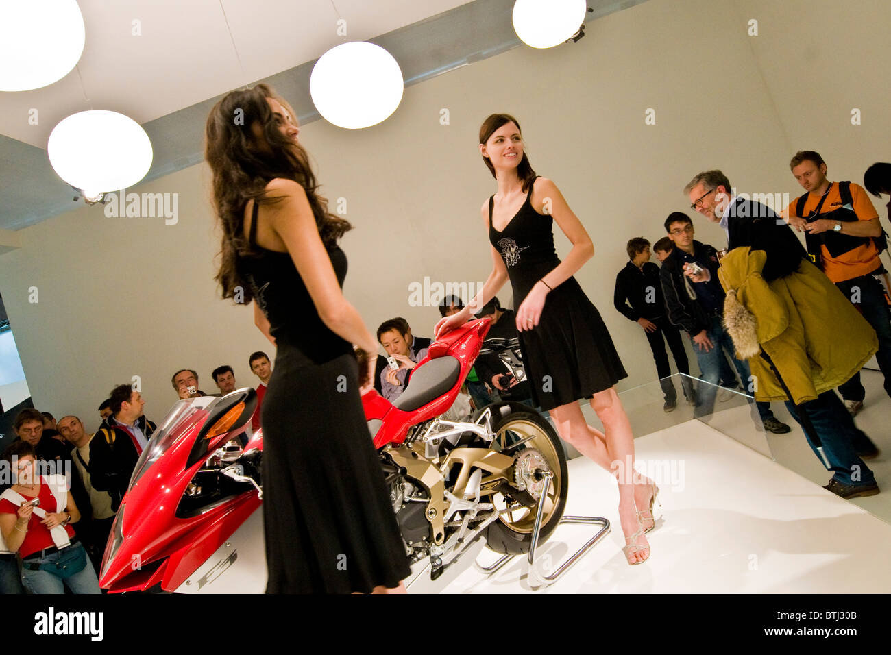 MV Agusta stand, Exibition bicycle and motorcycle, Milan 2010 Stock Photo