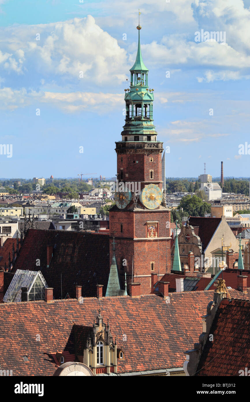 View of the city from St. Elisabeth's Church, Wroclaw, Lower Silesia, Poland Stock Photo