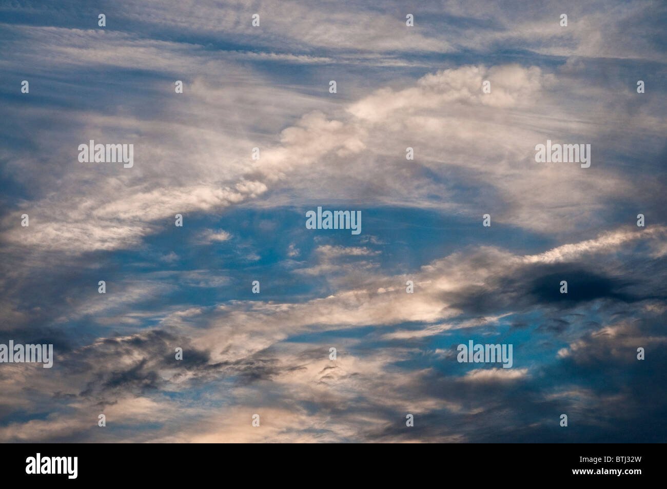 Stormy evening Altocumulus clouds - France. Stock Photo