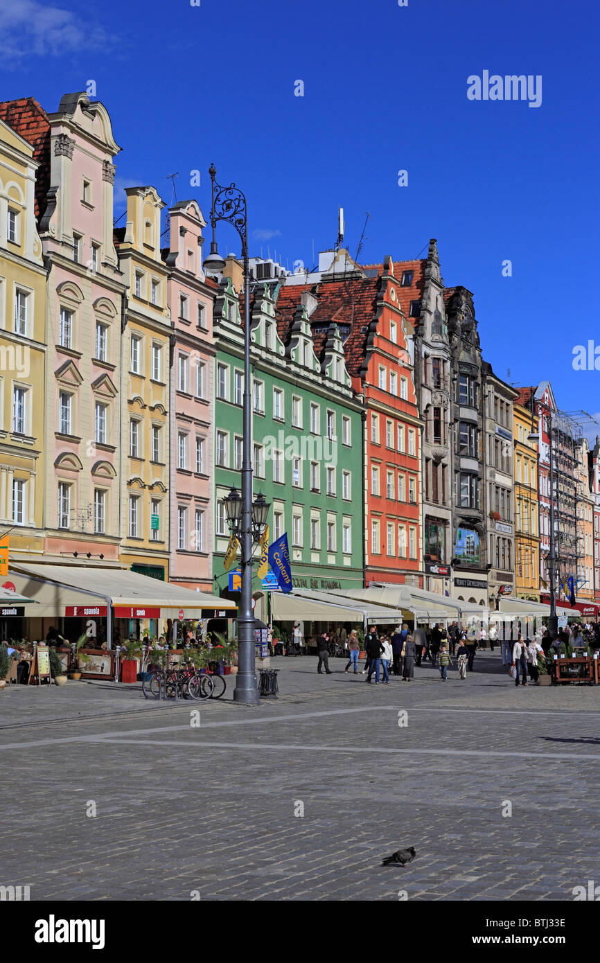 Rynek (Market Square), Wroclaw, Lower Silesia, Poland Stock Photo