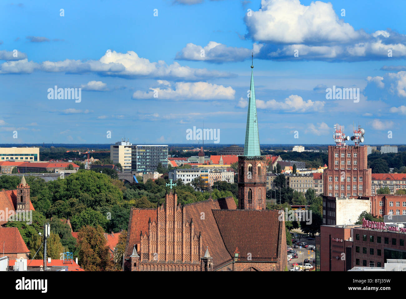 View of city from Church of St. Mary Magdalene, Wroclaw, Lower Silesia, Poland Stock Photo