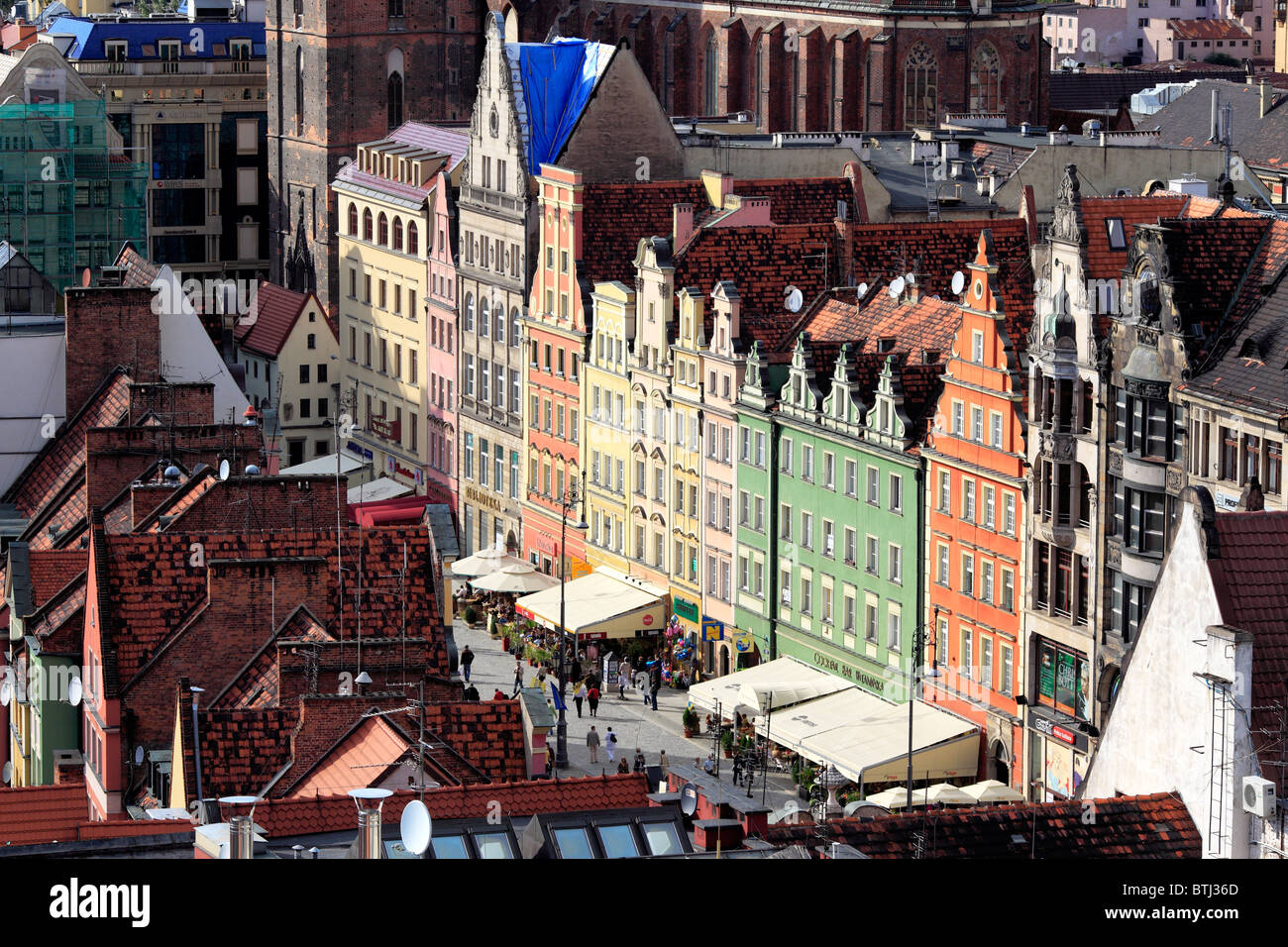 View of city from Church of St. Mary Magdalene, Wroclaw, Lower Silesia, Poland Stock Photo