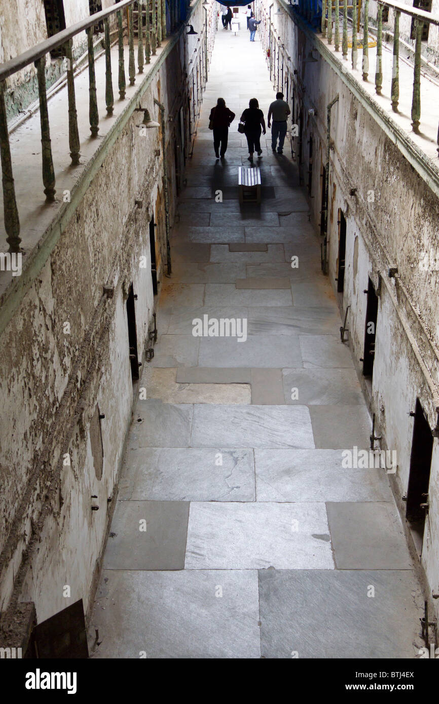 corridor with cells, Eastern State Penitentiary (ESP), Philadelphia, Pennsylvania, USA Stock Photo