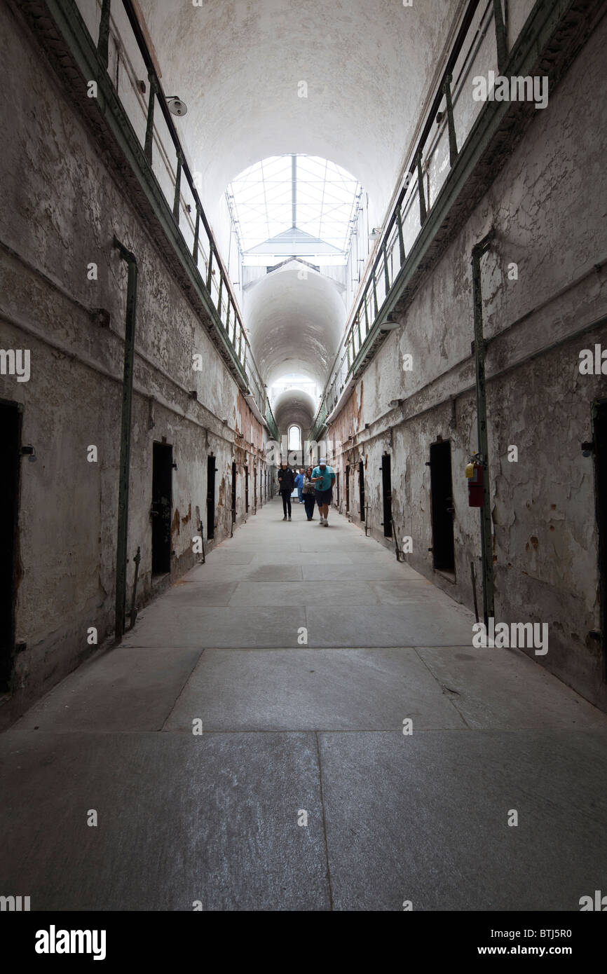 corridor with cells, Eastern State Penitentiary (ESP), Philadelphia, Pennsylvania, USA Stock Photo