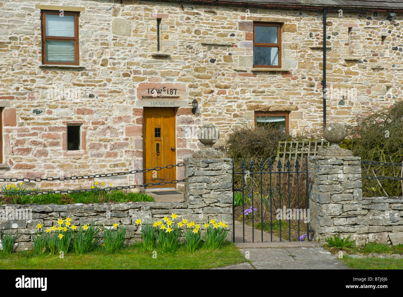 House - with datestone of 1687 - in the village of Great Musgrave, Eden Valley, Cumbria, England UK Stock Photo