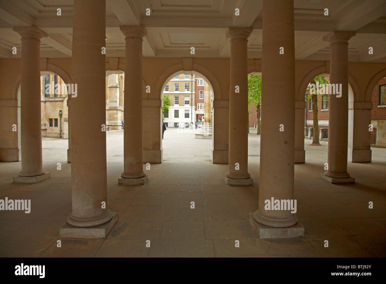 Cloisters and Church Court, Inner Temple, London, England, United Kingdom Stock Photo