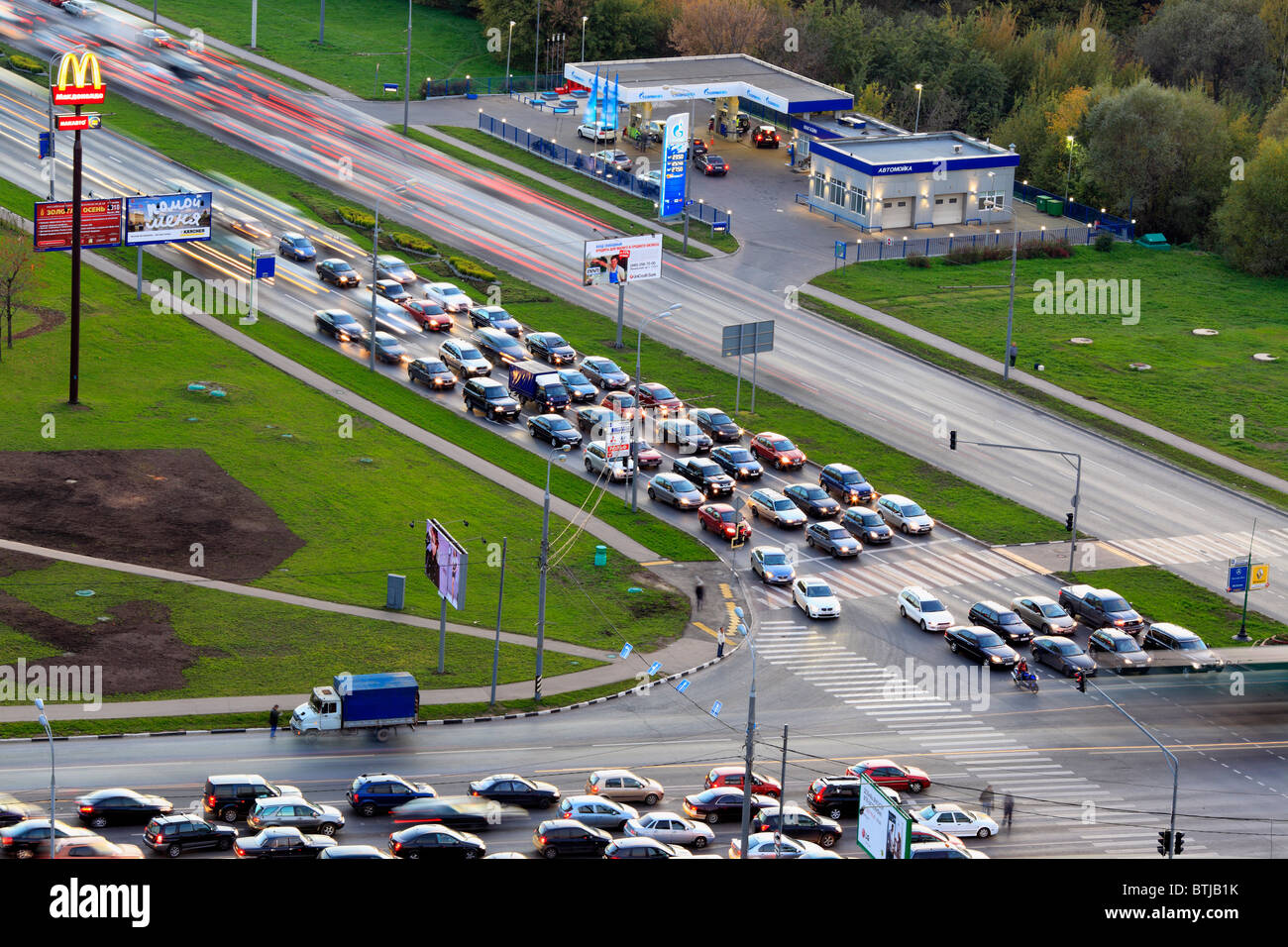 City traffic, Moscow, Russia Stock Photo