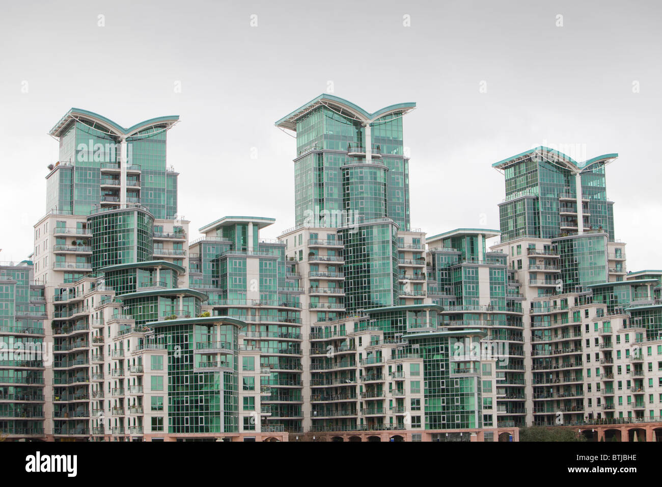 St George Wharf apartments and high rise in Vauxhall, London, UK. Stock Photo