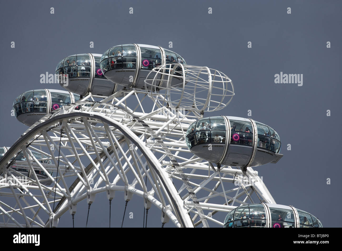 Passenger capsules on London Eye, London, England, United Kingdom Stock Photo