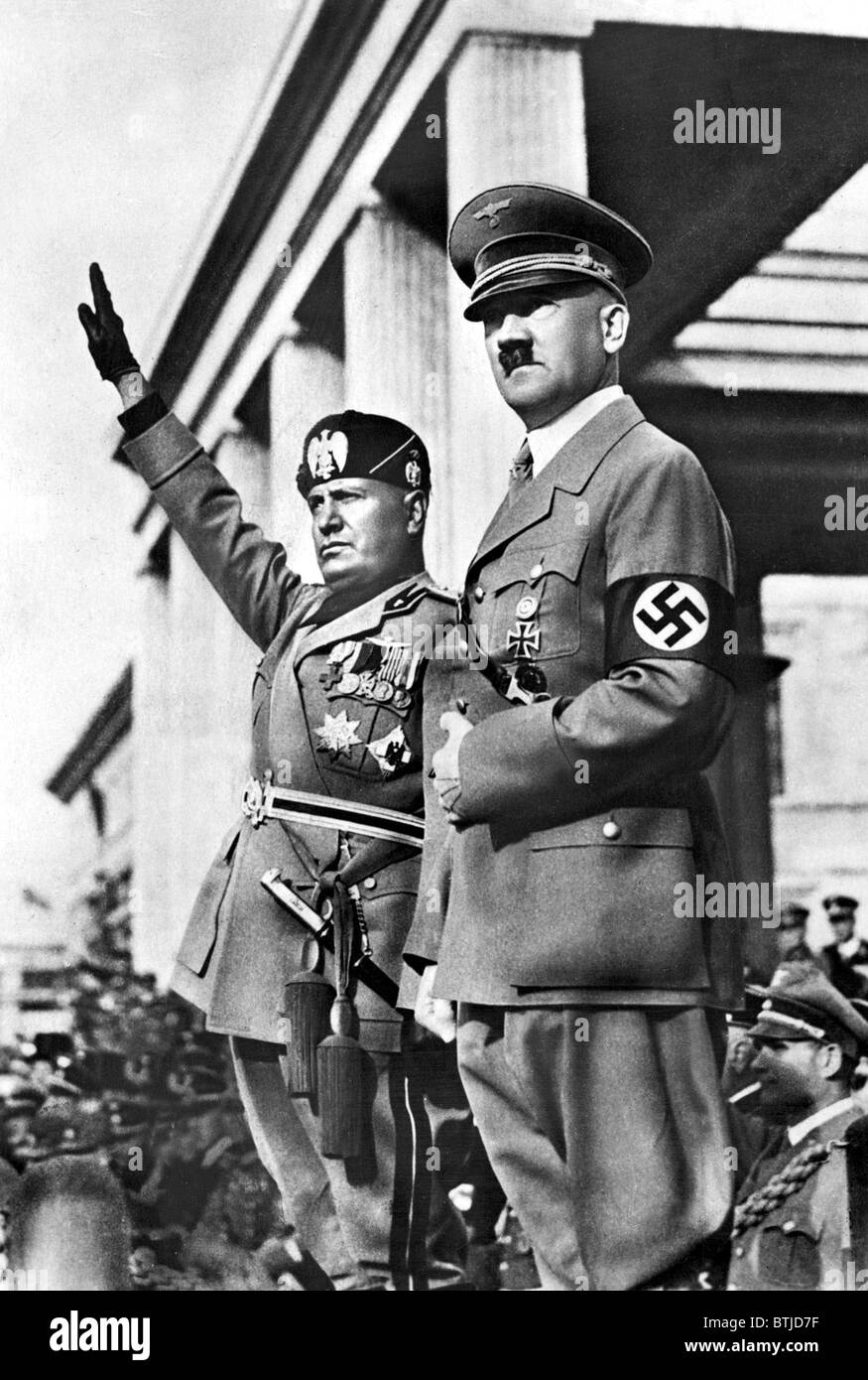 Mussolini and Hitler together in Berlin,