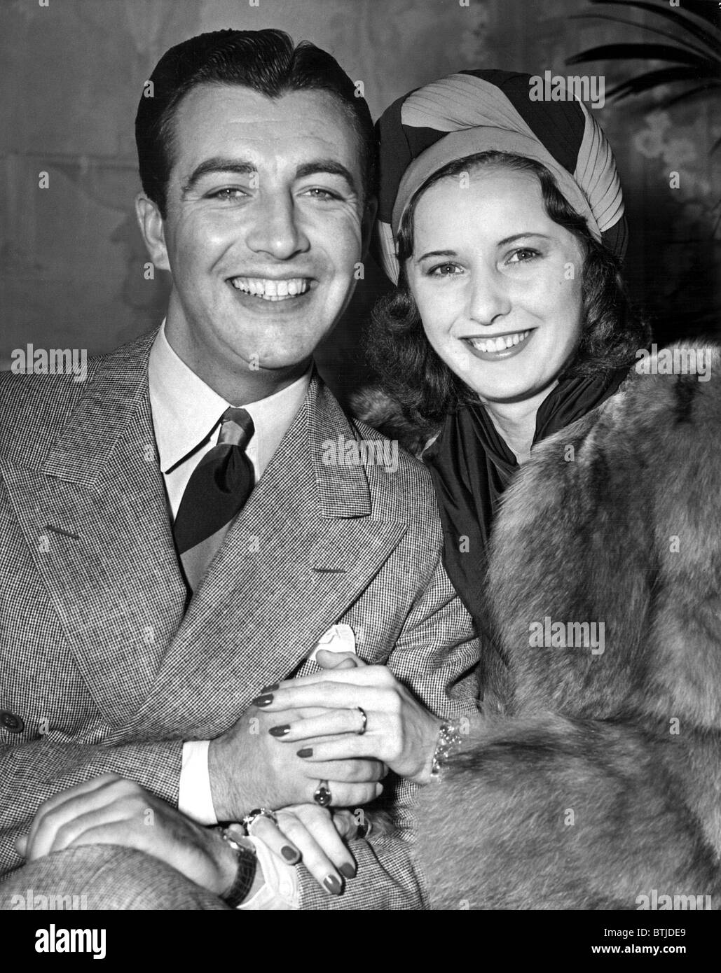 BARBARA STANWYCK AND ROBERT TAYLOR WED IN SURPRISE ELOPEMENT  BEVERLY HILLS, CALIF., 5/14/39. Stock Photo