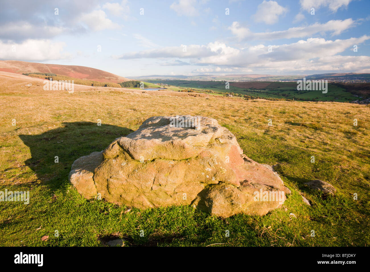 Pendle hill from the Nick of Pendle above Clitheroe in the Ribble Stock ...