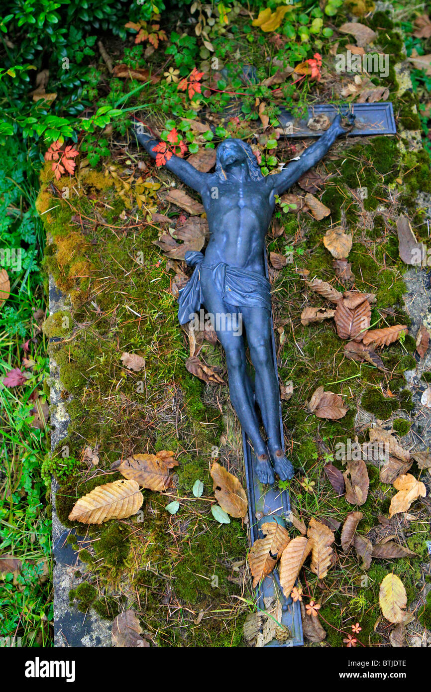 Grave in a cemetery on All Saints Stock Photo