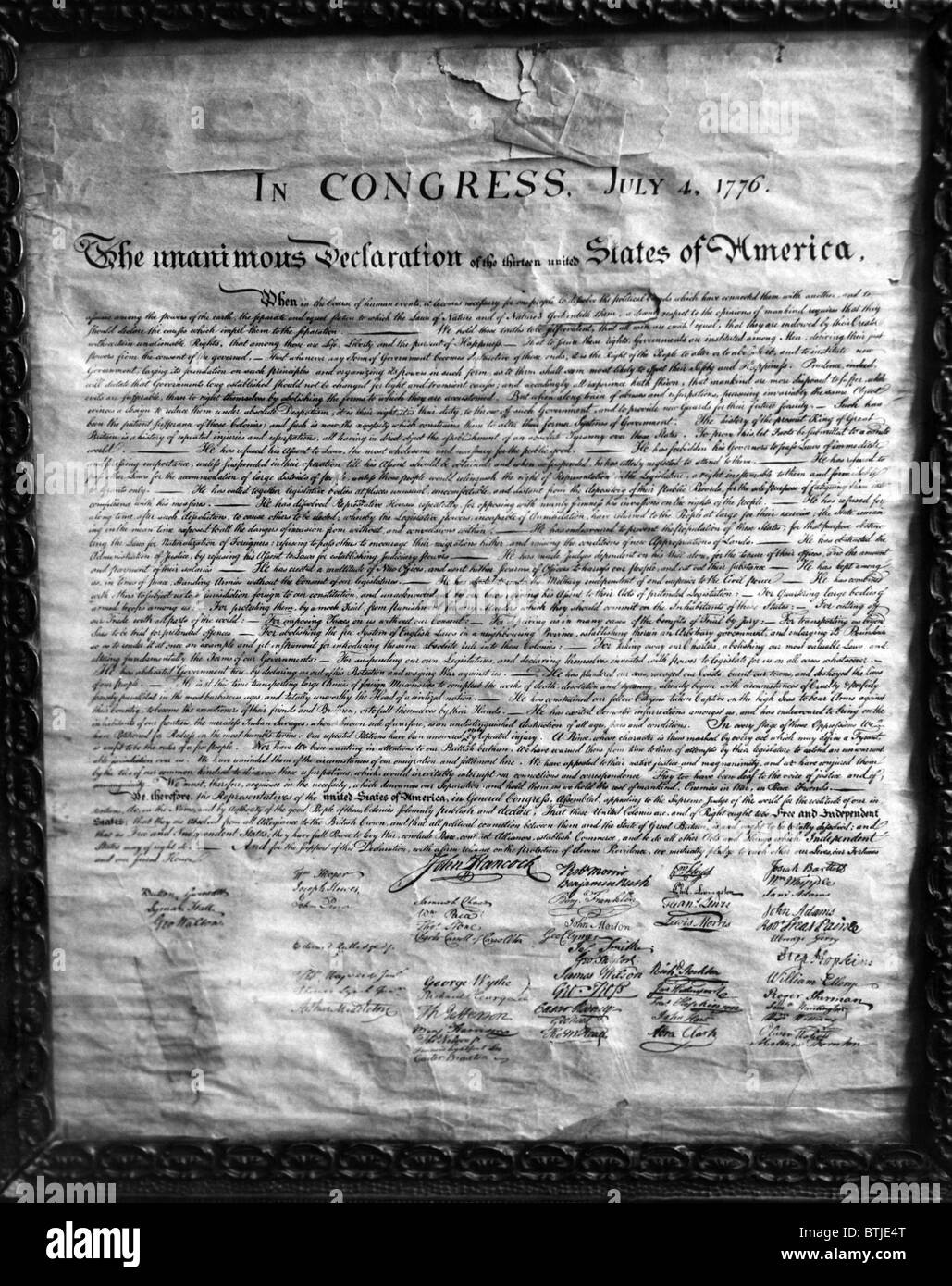 The declaration of independence Black and White Stock Photos & Images