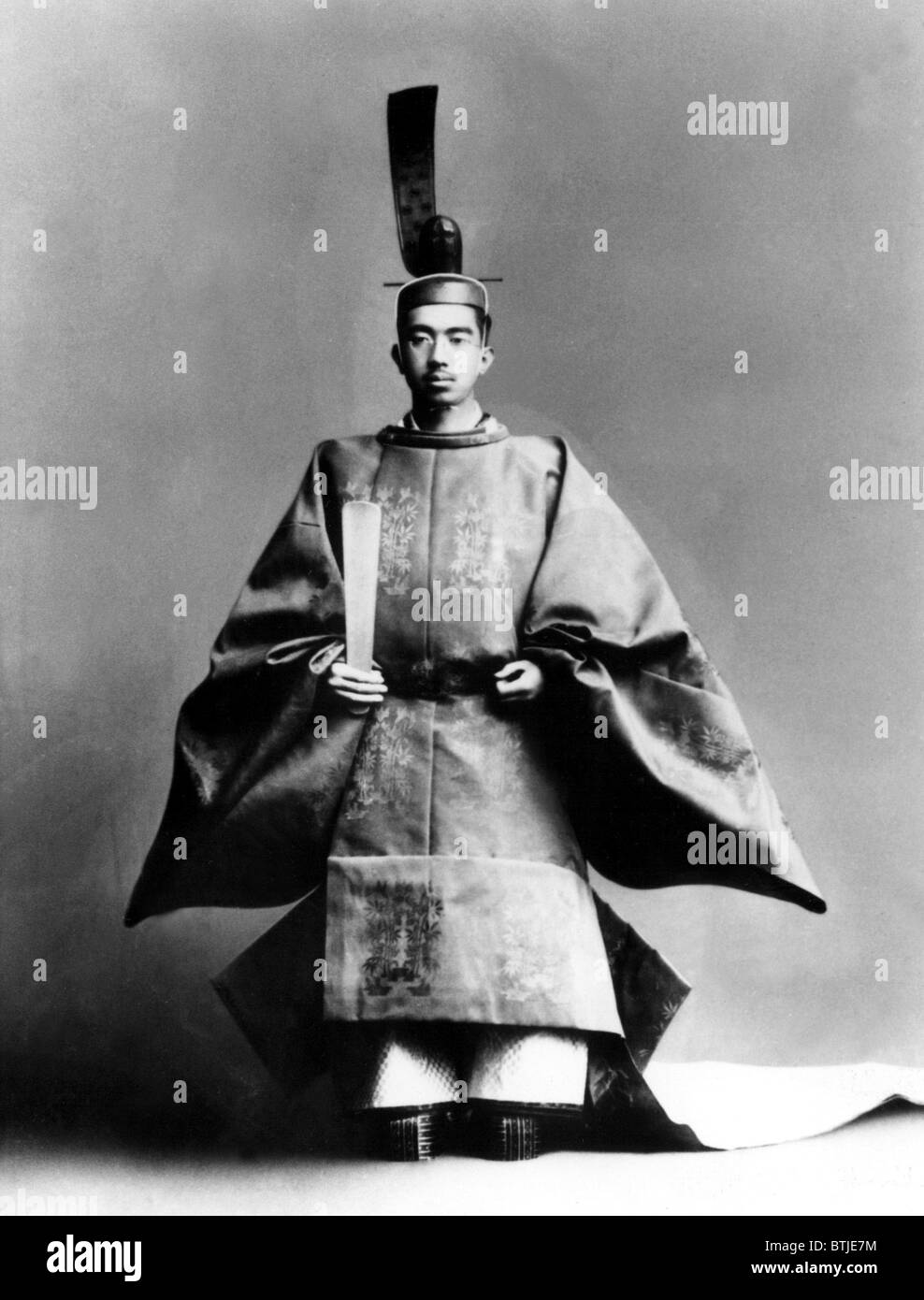 Emperor Hirohito dressed for his coronation ceremony in 1928. Stock Photo