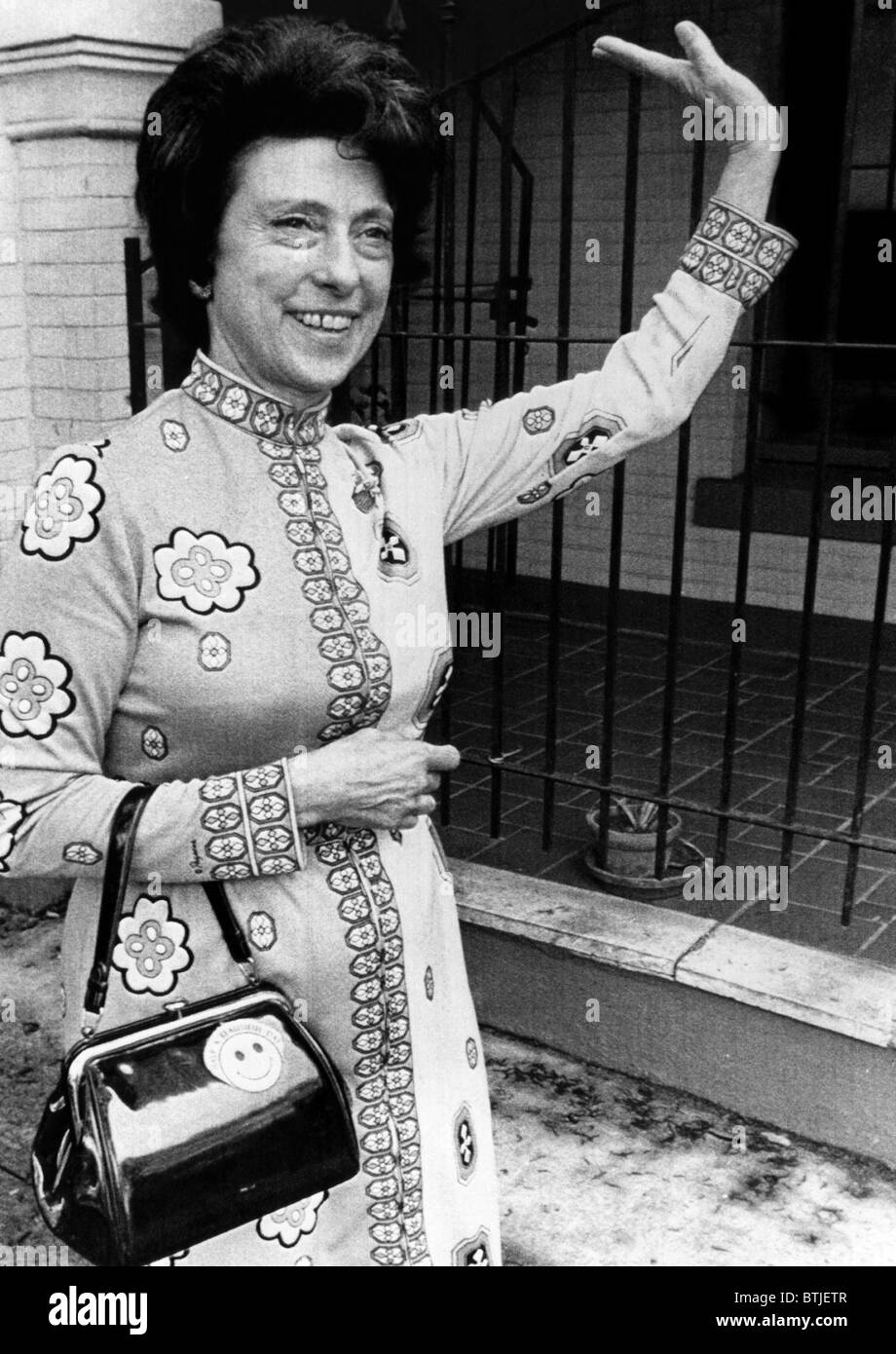 Lindy Boggs after voting in the special election in which she hopes to fill her late husband, Hale Boggs', seat in the House of Stock Photo