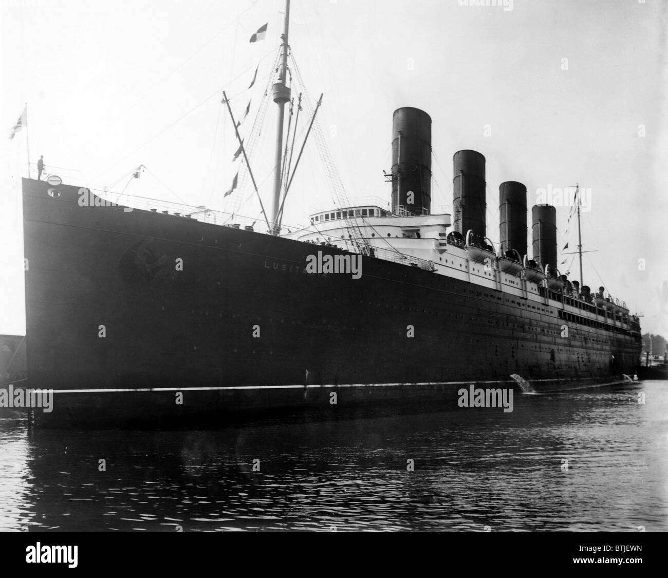 The RMS Lusitania, 1900's. Stock Photo