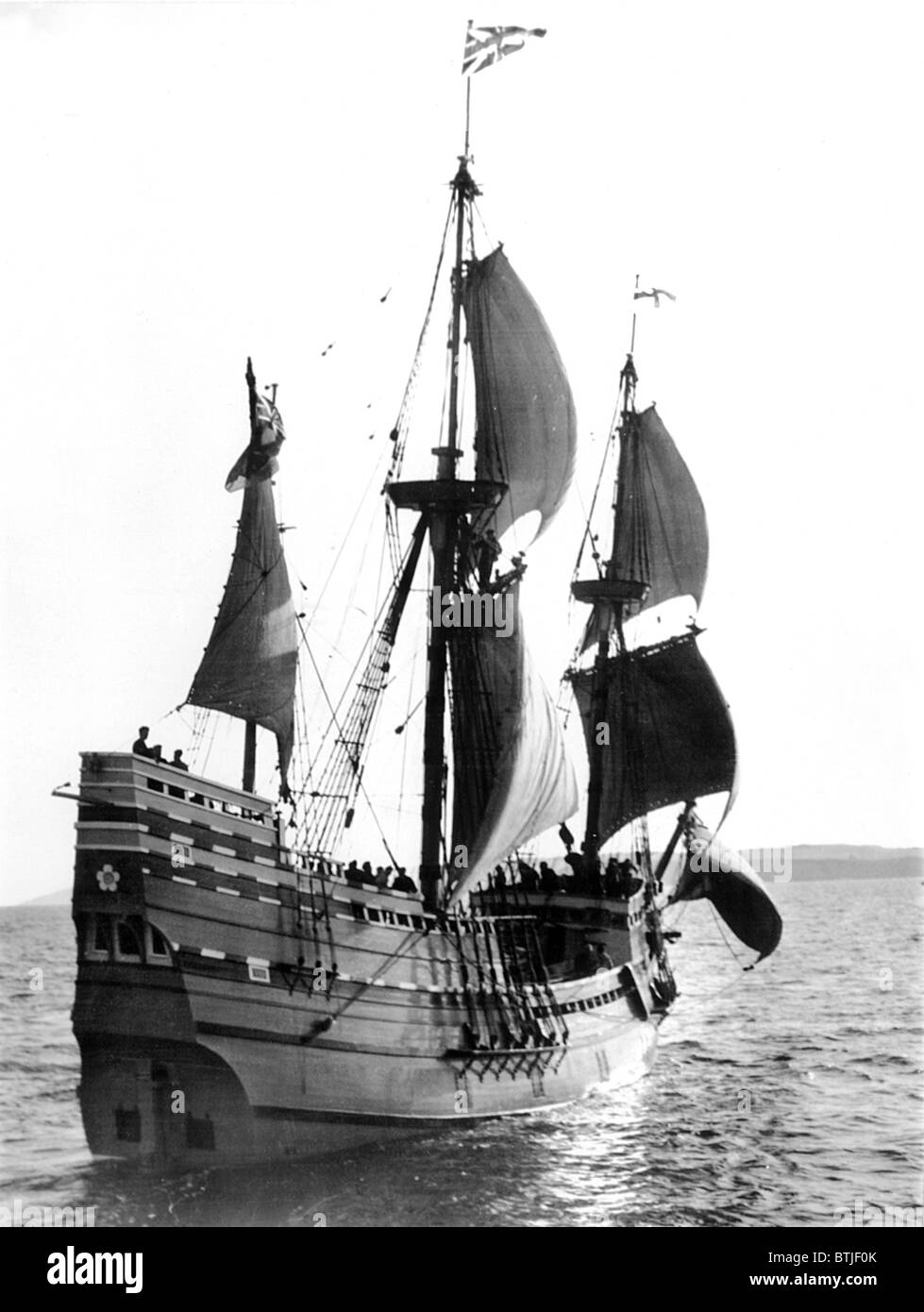 Mayflower II, Plymouth Harbor, Plymouth, England, 1957 Stock Photo