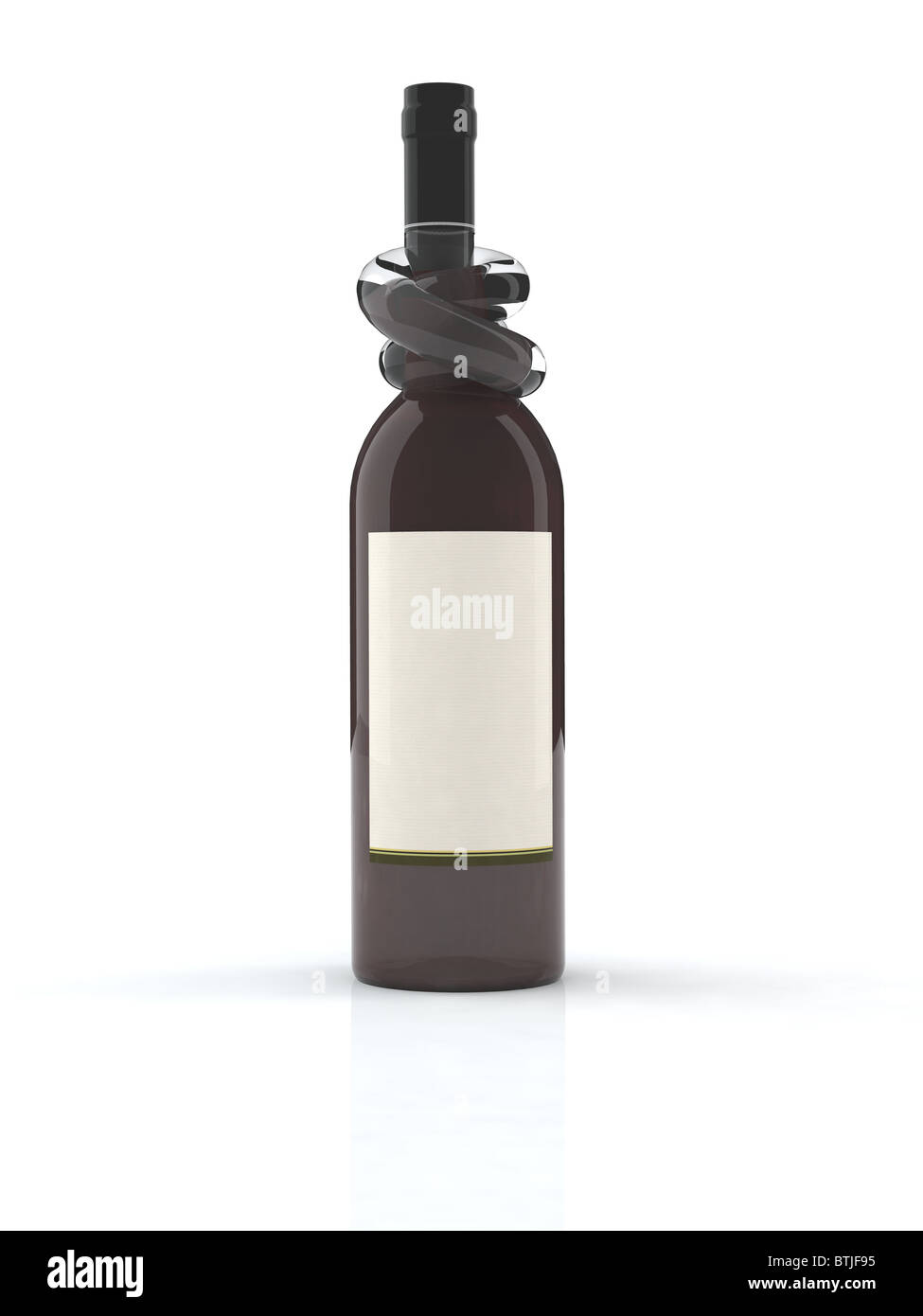 red wine bottle with knot 3d illustration Stock Photo Alamy
