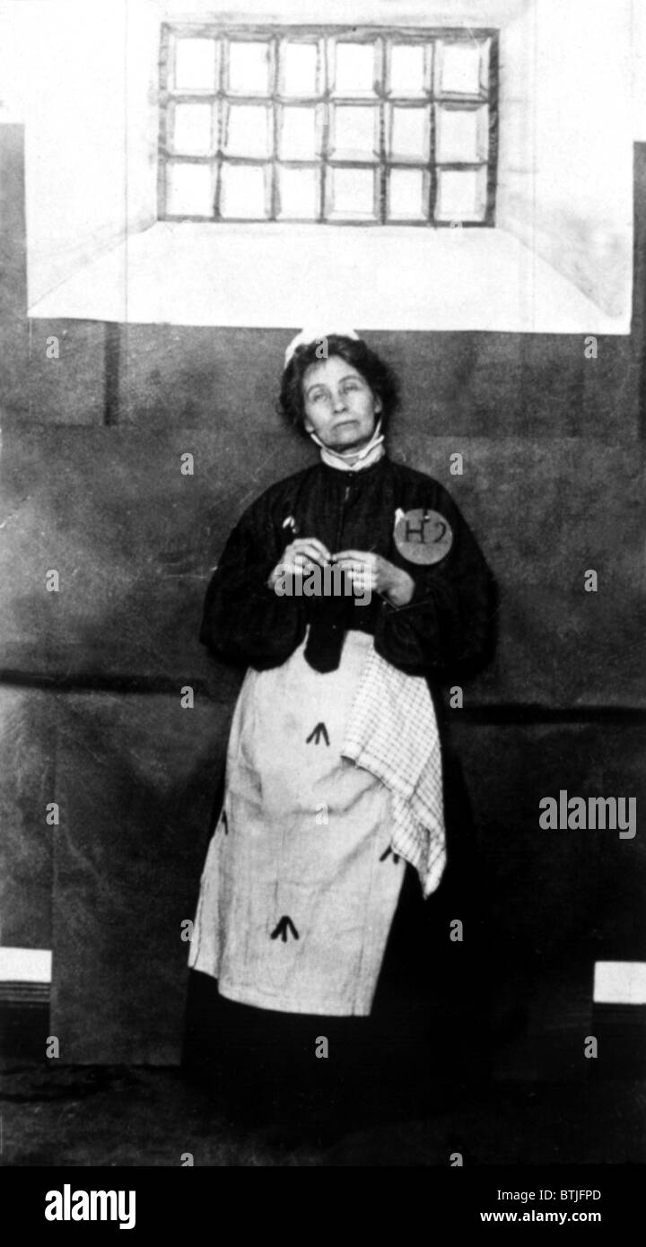 Emmeline Pankhurst in prison, 4/3/13 Stock Photo