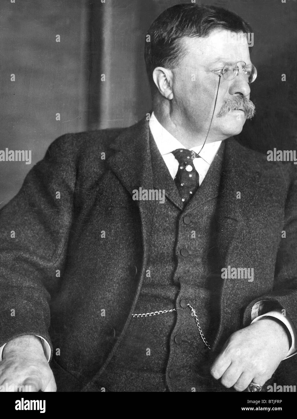 Theodore Roosevelt in his private office at the editorial offices of Outlook on 2-23-12 Stock Photo