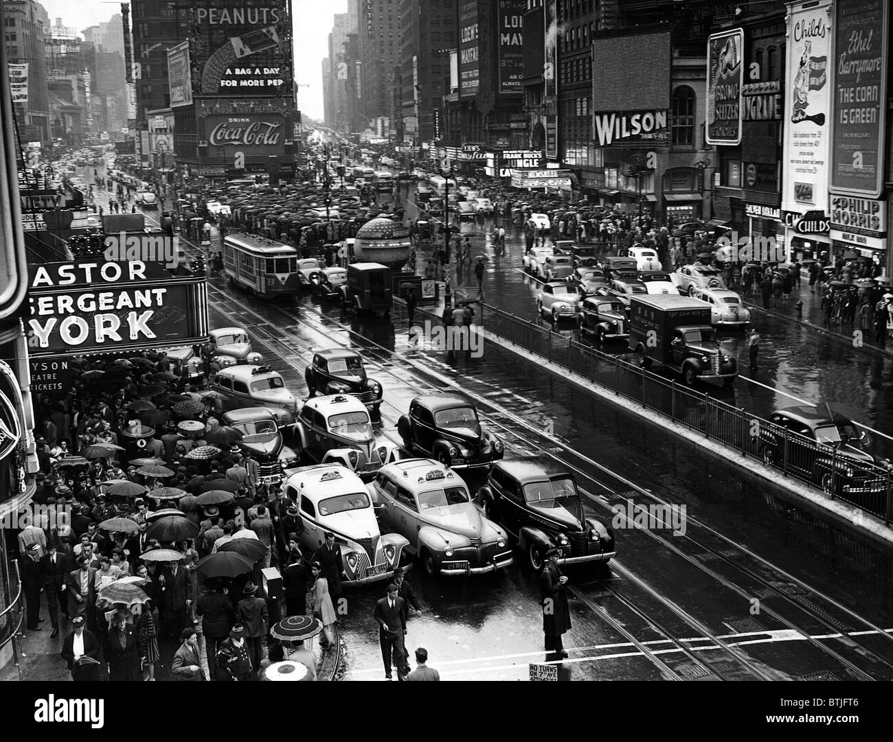 TIMES SQUARE, NY, June 4, 1941. Stock Photo