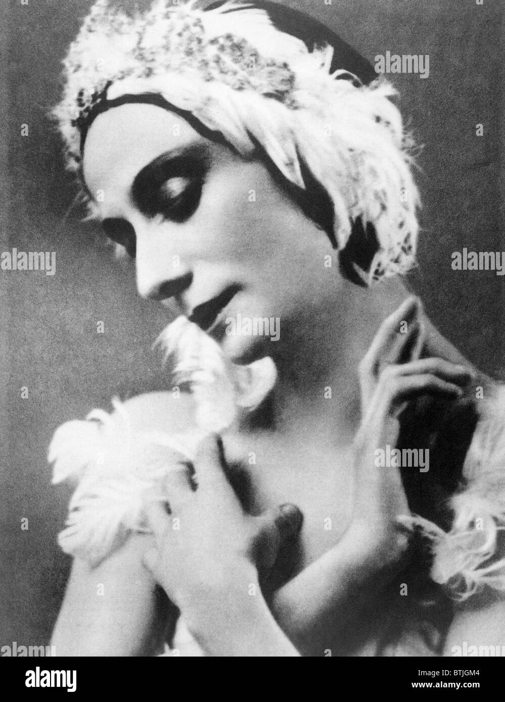 Russian ballet dancer Anna Pavlova, in her role of the swan in 'The Dying Swan', c. 1910's. Stock Photo