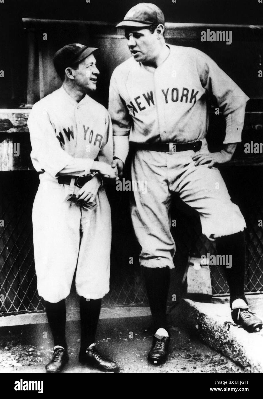 Miller Huggins, and Babe Ruth, circa early 1920s. CSU Archives/Courtesy Everett Collection Stock Photo