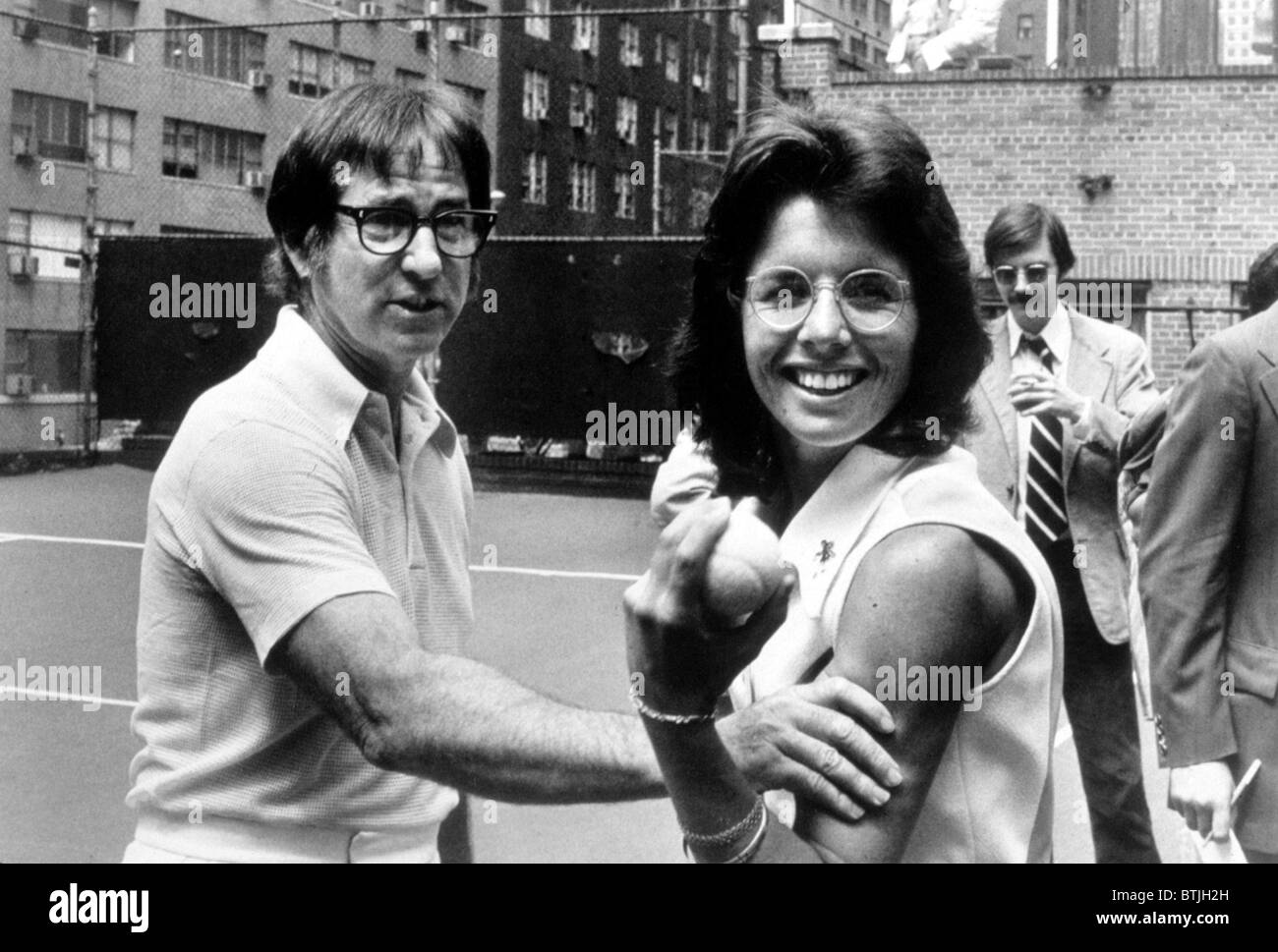 BILLY JEAN KING and BOBBY RIGGS IN 1973. Stock Photo