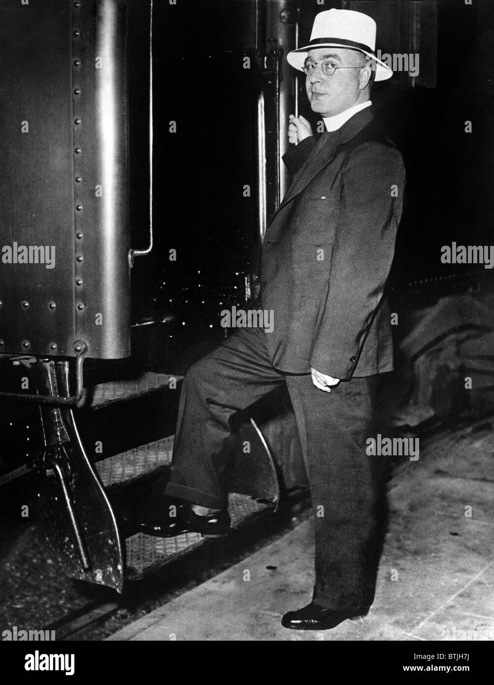 CHARLES EDWARD COUGHLIN, candid on way to Chicago Democratic Convention Stock Photo