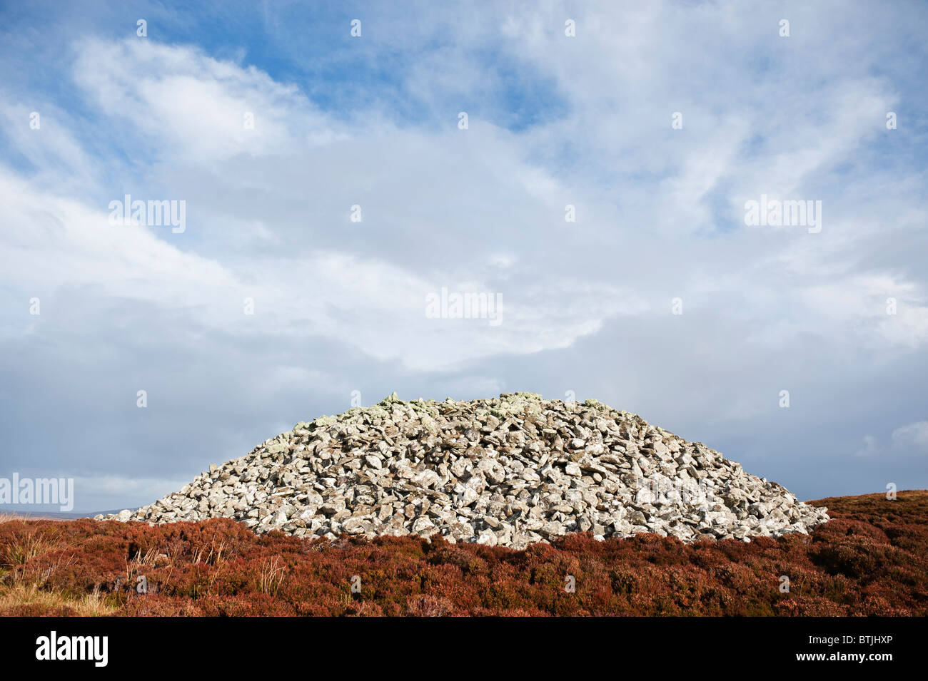 Barpa Langass Chambered Cairn, North Uist, Outer Hebrides, Scotland Stock Photo