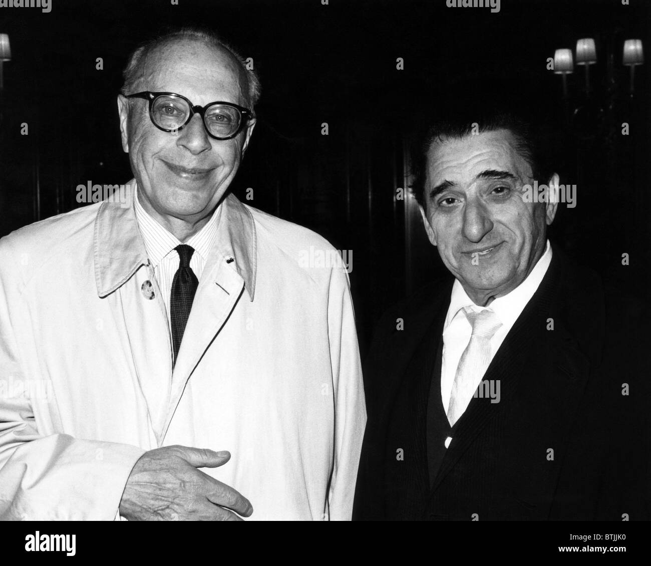 Cleveland Orchestra music director George Szell (left), opera tenor Jan Peerce (right), meeting in Vienna, Austria, 1965. Stock Photo