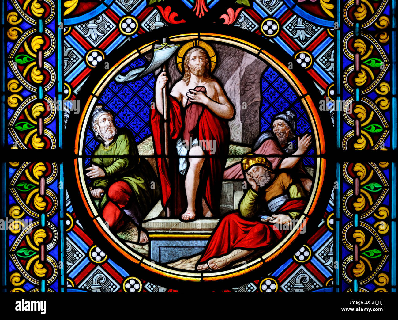 Basel / Basle, Switzerland. Basler Munster (Cathedral) Stained Glass ...