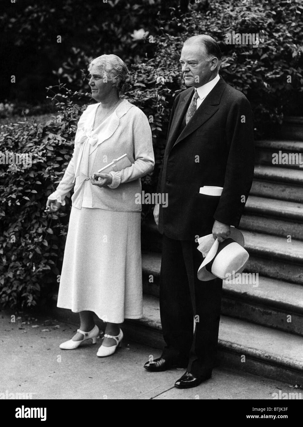 President Herbert Hoover and first lady, Lou Henry Hoover, pose for the