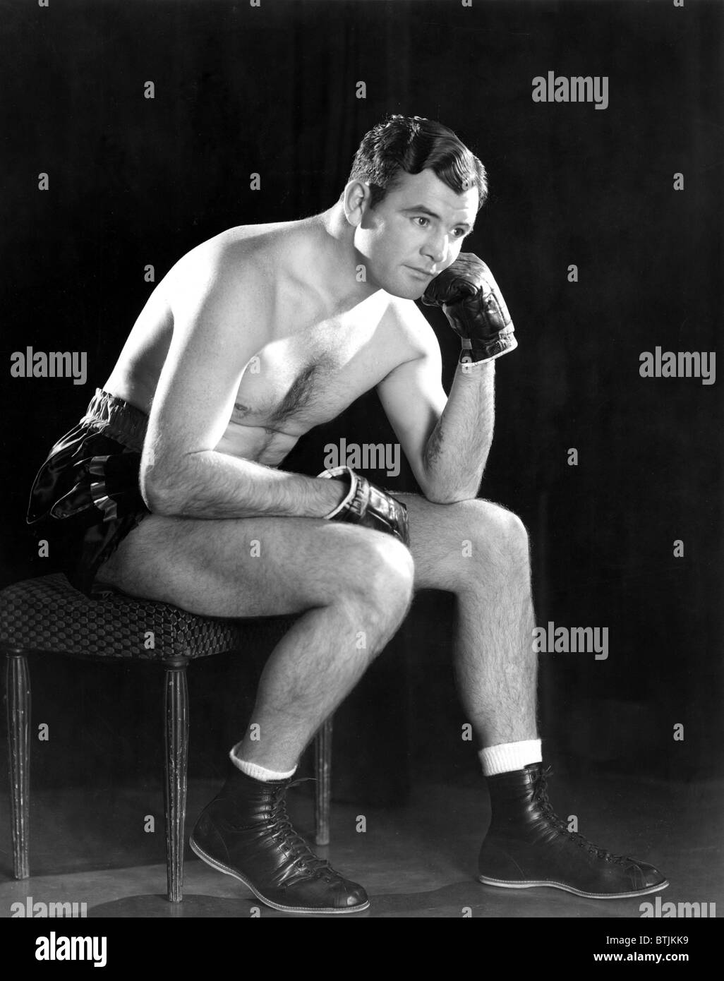 James Braddock in promotional photo for NBC-Blue Network radio show  in which he is featured, November 30, 1936. Stock Photo