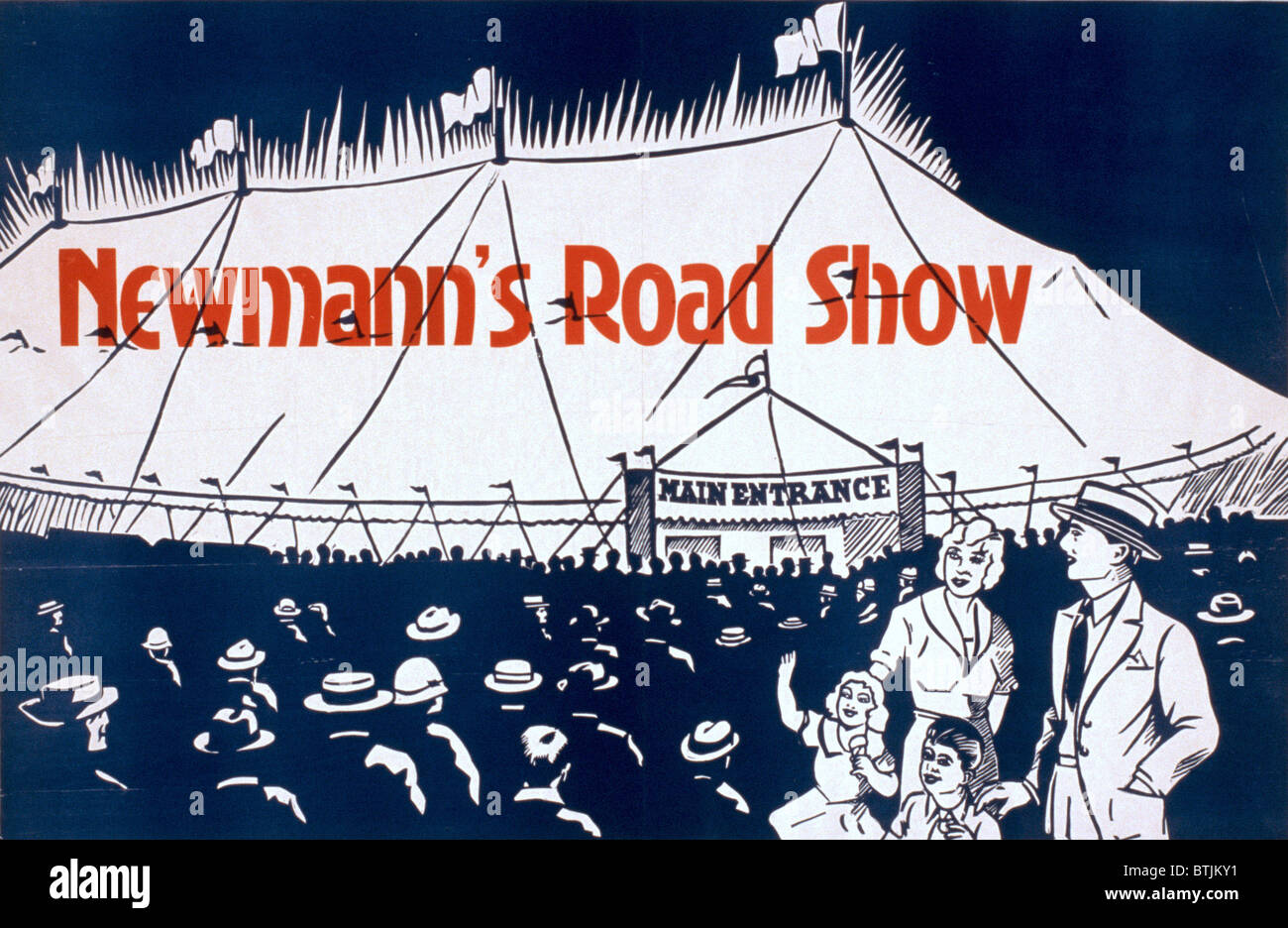 Poster for Newmann's Road Show, traveling carnival, circa 1940s. Stock Photo
