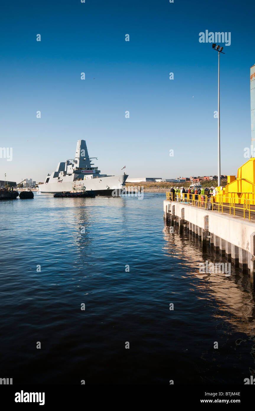 The newly launched HMS Duncan Stock Photo