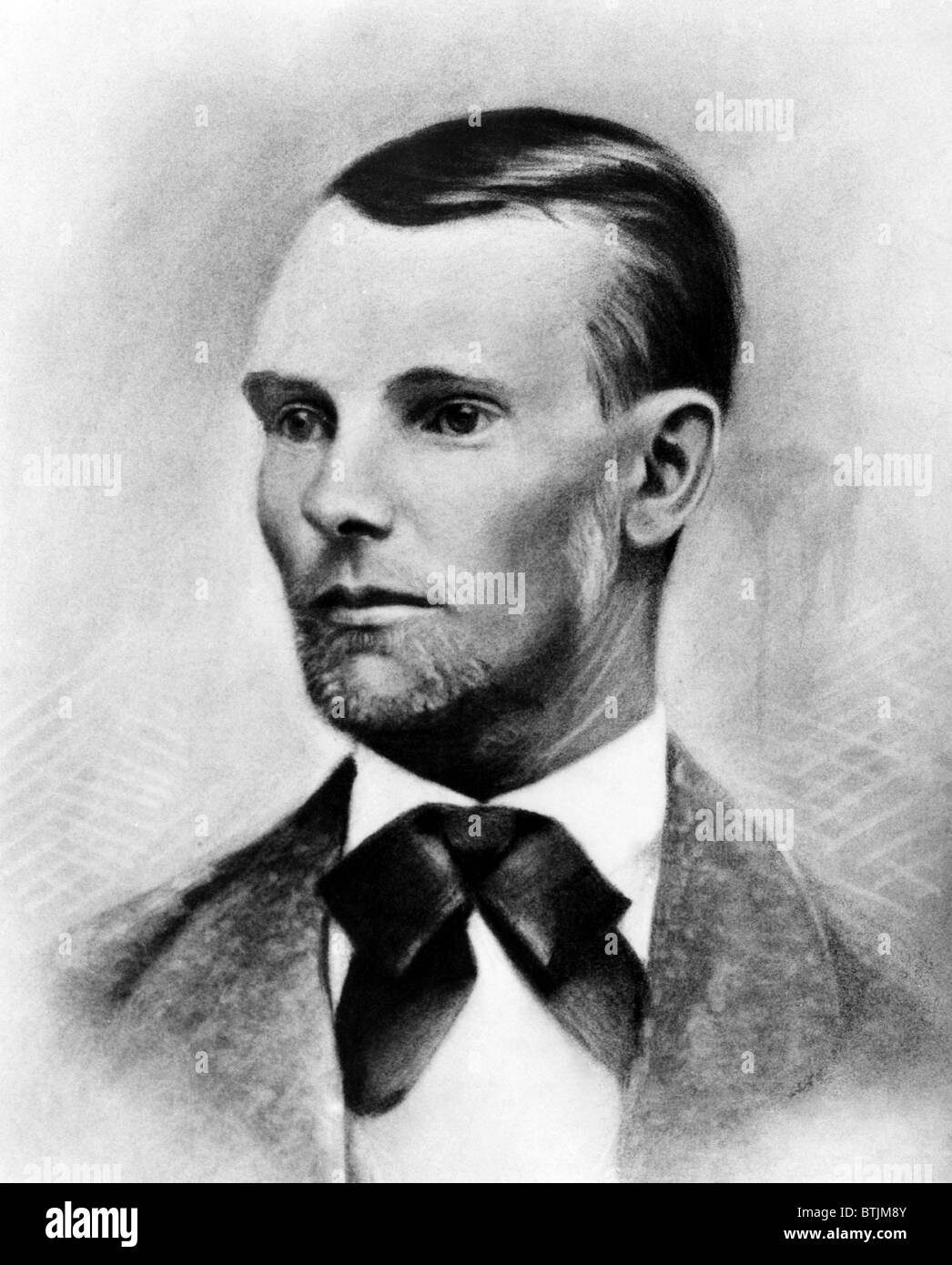 Jesse James, the western outlaw, from a daguerreotype made in 1875 in Nebraska City, Nebraska.Courtesy: CSU Archives/Everett Col Stock Photo