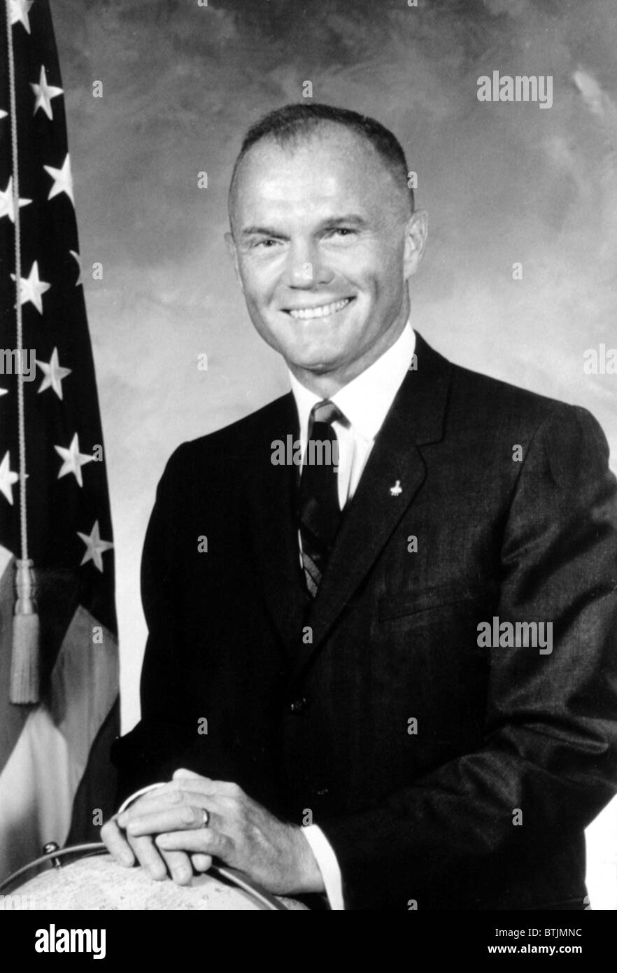 John Glenn, 1966. First American to orbit Earth, 2/20/62 Stock Photo