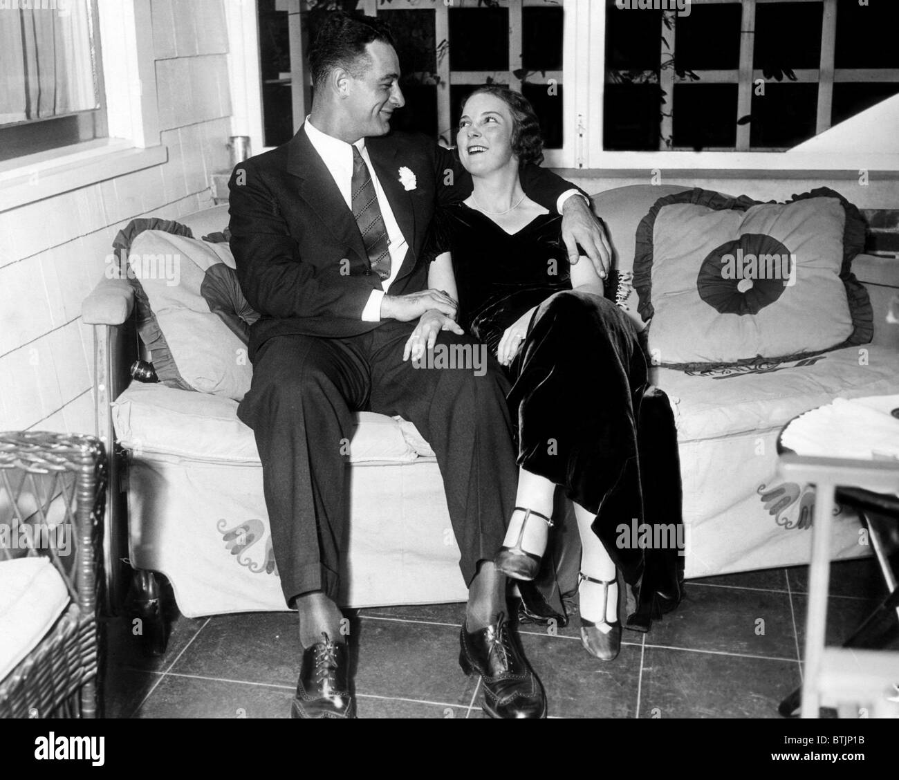 Newlyweds Lou and Eleanor Gehrig as they appeared after the wedding ceremony in New Rochelle